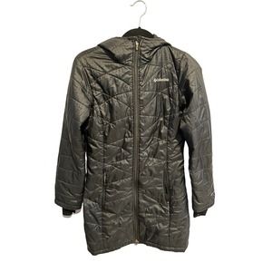 COLUMBIA Womens Jacket MIGHTY LITE HOODED Thermal Insulated Black Coat Sz XS